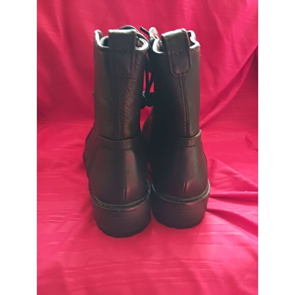 Seychelles Womens Black Combat Boots 6.5M Amy Lace-Up & Side Zipper - Picture 2 of 13